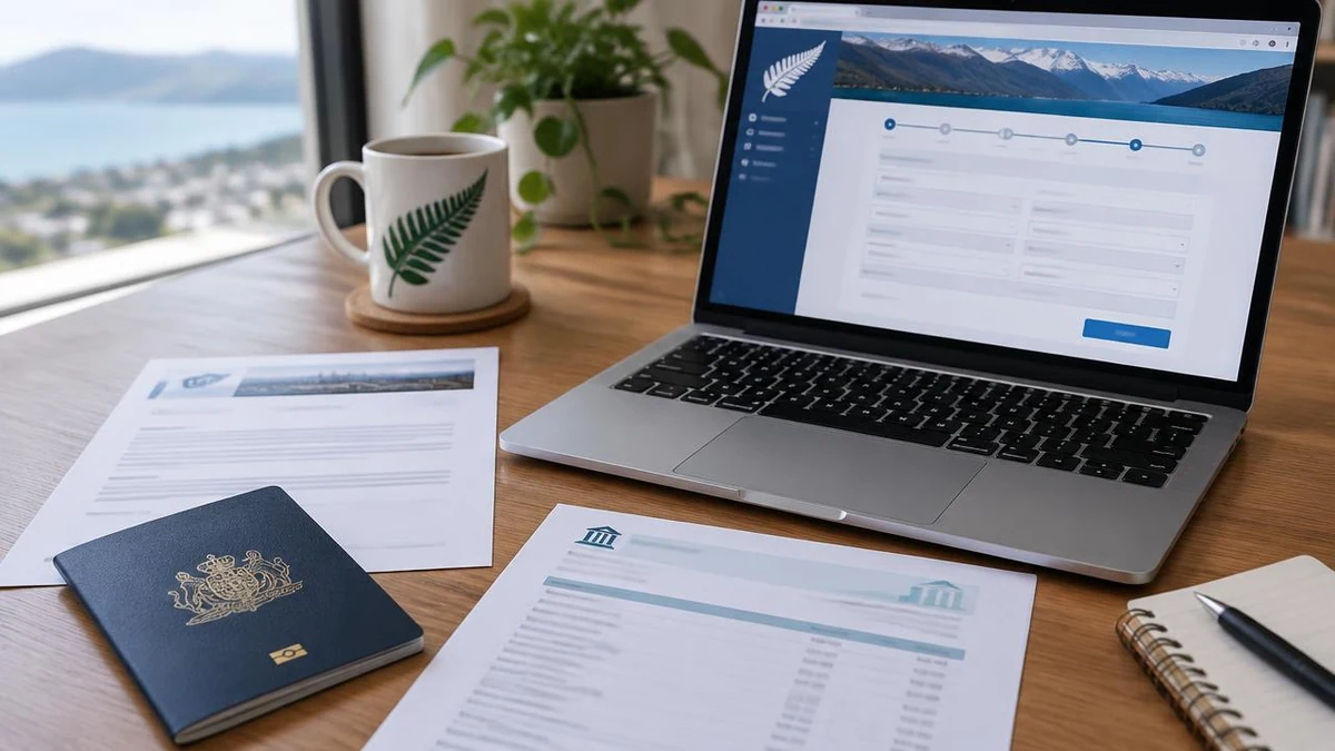 Passport, offer letter and bank statement ready for a New Zealand student visa