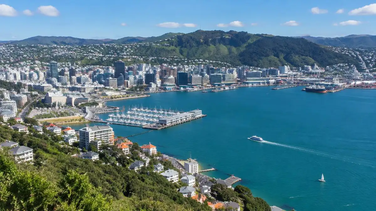 Wellington harbour, home to Victoria University of Wellington in New Zealand